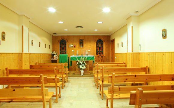 Chapel with religious service